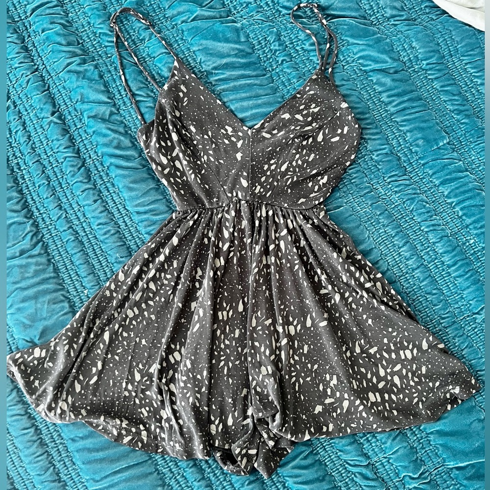Silence + Noise Romper, Charcoal Color
